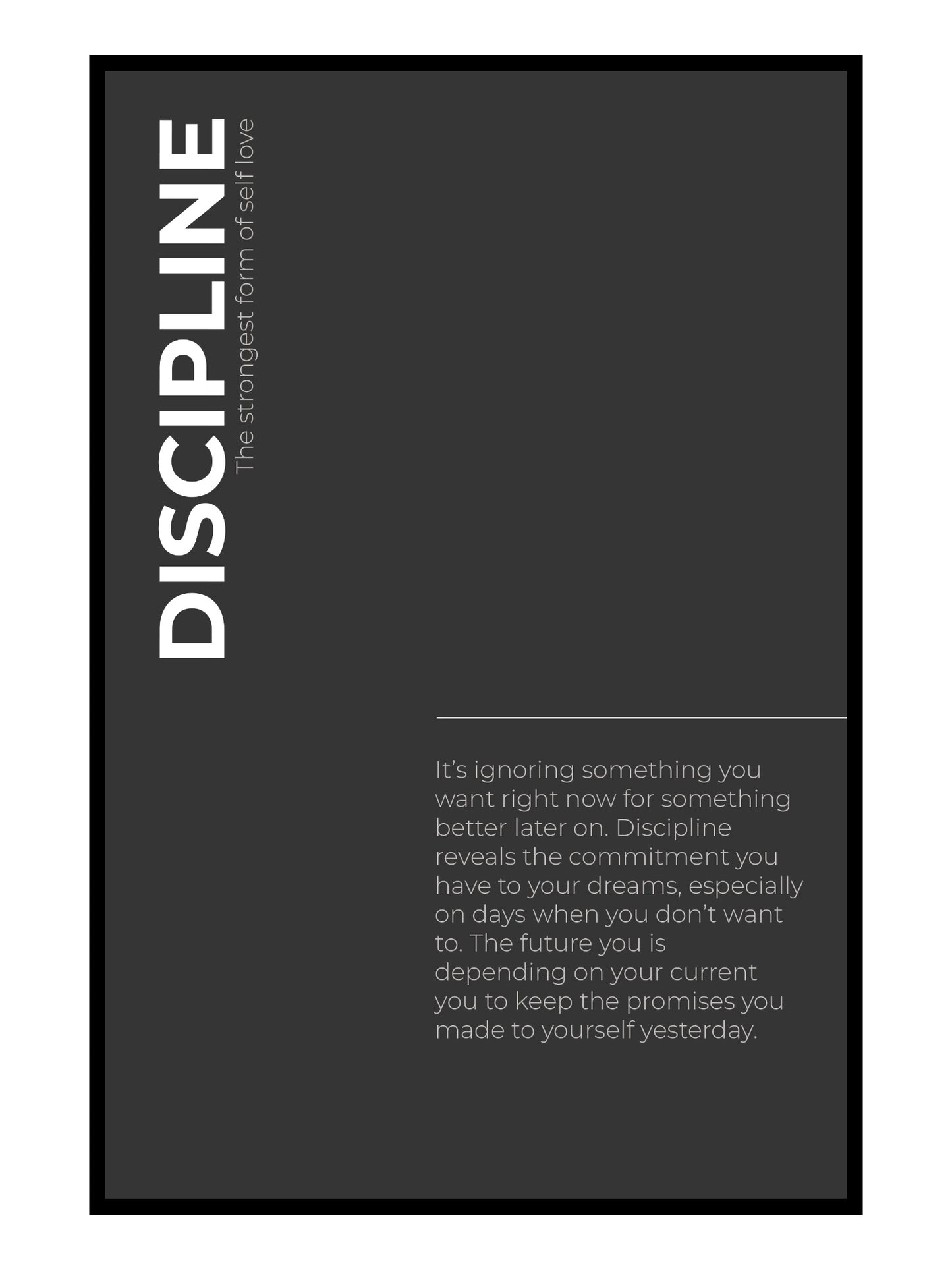 "Discipline II" Motivationsposter | Gym | Business