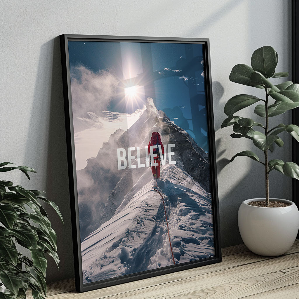 "Believe II" Ski & Winter Motivationsposter
