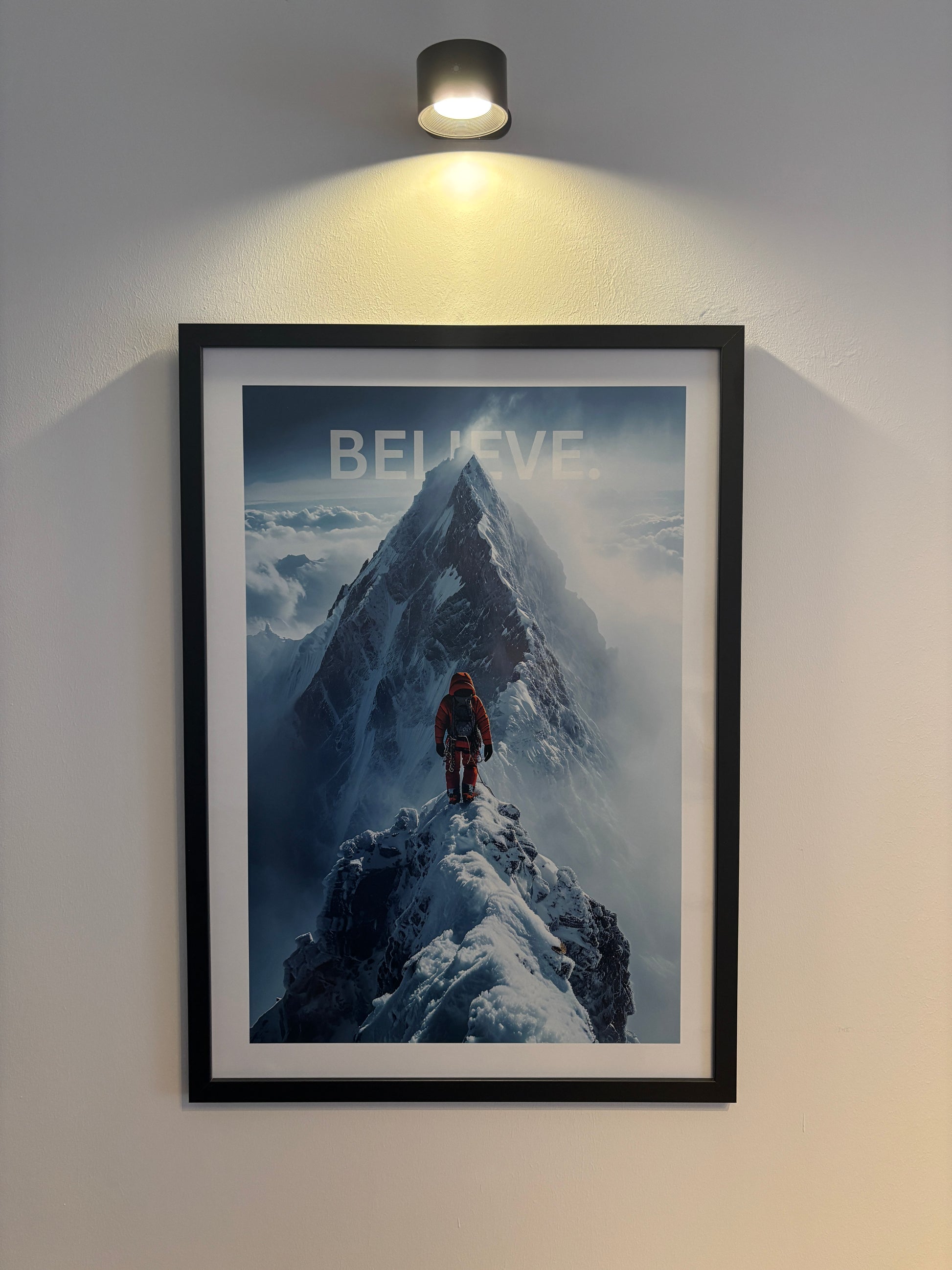 Motivationsposter Believe, Leinwandmotivation, Anti Reflex Rahmen, Motivationsleinwand, Leinwände Motivation, motivierende Leinwände