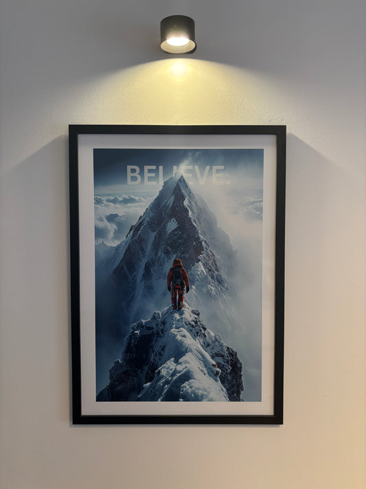 Motivationsposter Believe, Leinwandmotivation, Anti Reflex Rahmen, Motivationsleinwand, Leinwände Motivation, motivierende Leinwände