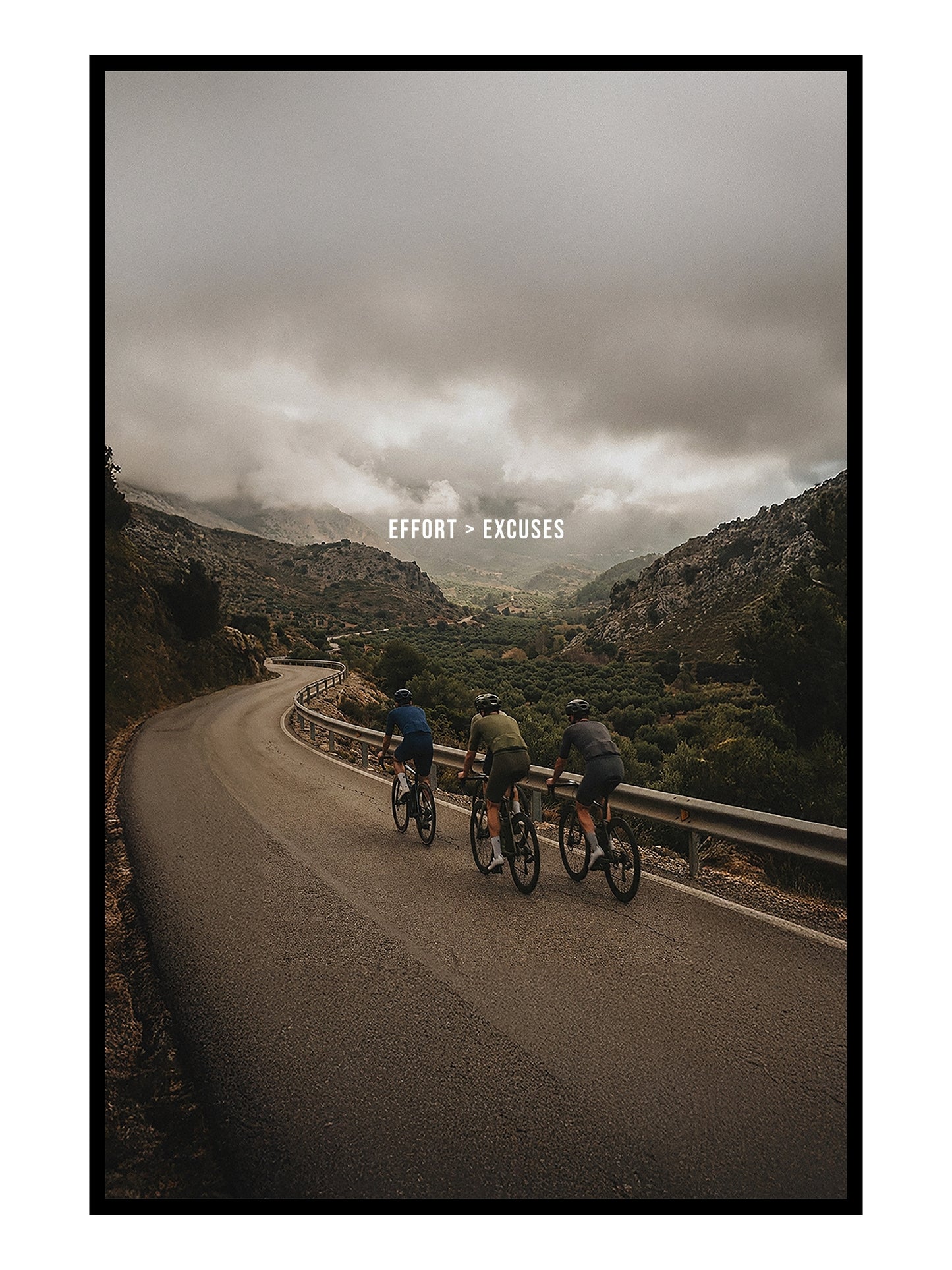 EFFORT > EXCUSES – Cycling Motivation Poster | Premium Rennrad Wandbild für Athleten