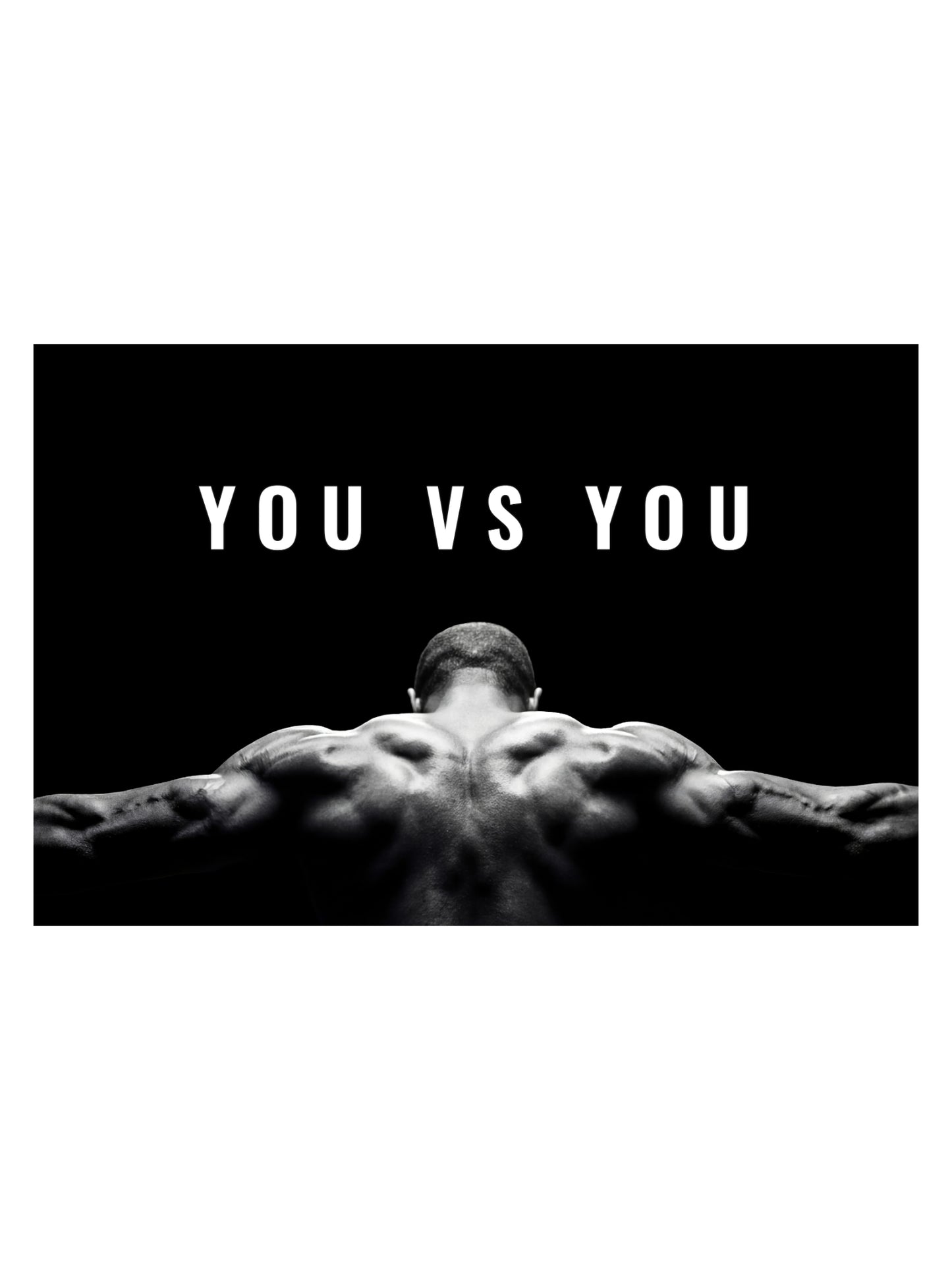 Motivationsposter „You vs. You“ – Leinwand im Schattenfugenrahmen | Fitness & Mindset Wandbild