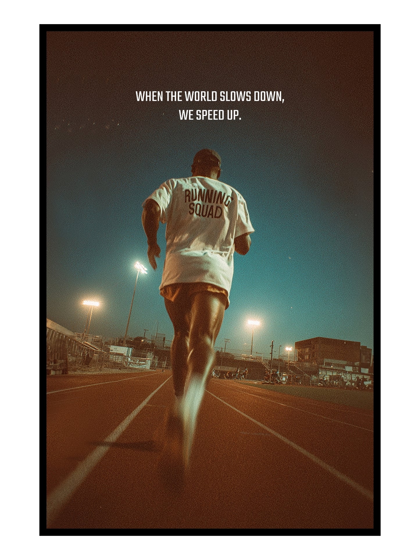 Motivationsposter Laufen „When the World Slows Down“