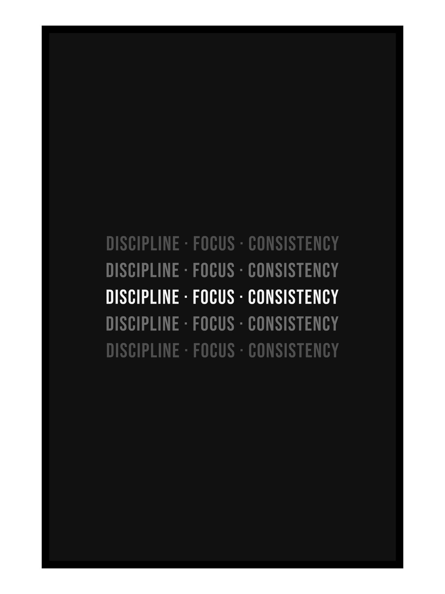 Typo Poster – Discipline · Focus · Consistency