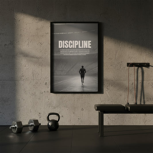 Motivationsposter „Discipline“ – Stärke durch Ausdauer & Selbstbeherrschung