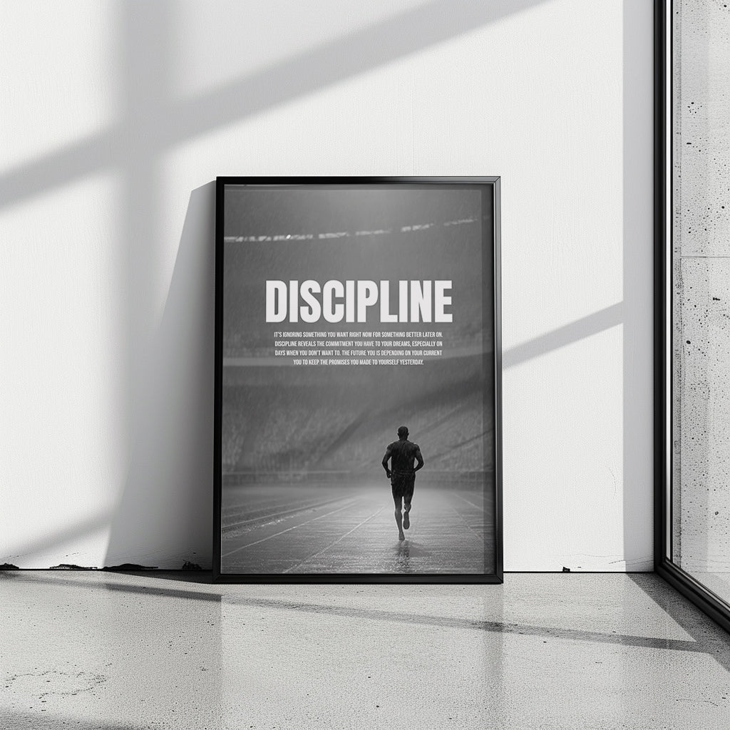 Motivationsposter „Discipline“ – Stärke durch Ausdauer & Selbstbeherrschung