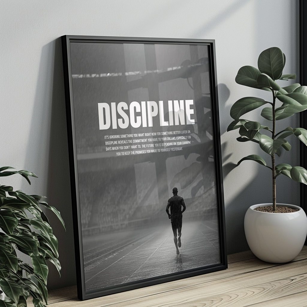 Motivationsposter „Discipline“ – Stärke durch Ausdauer & Selbstbeherrschung