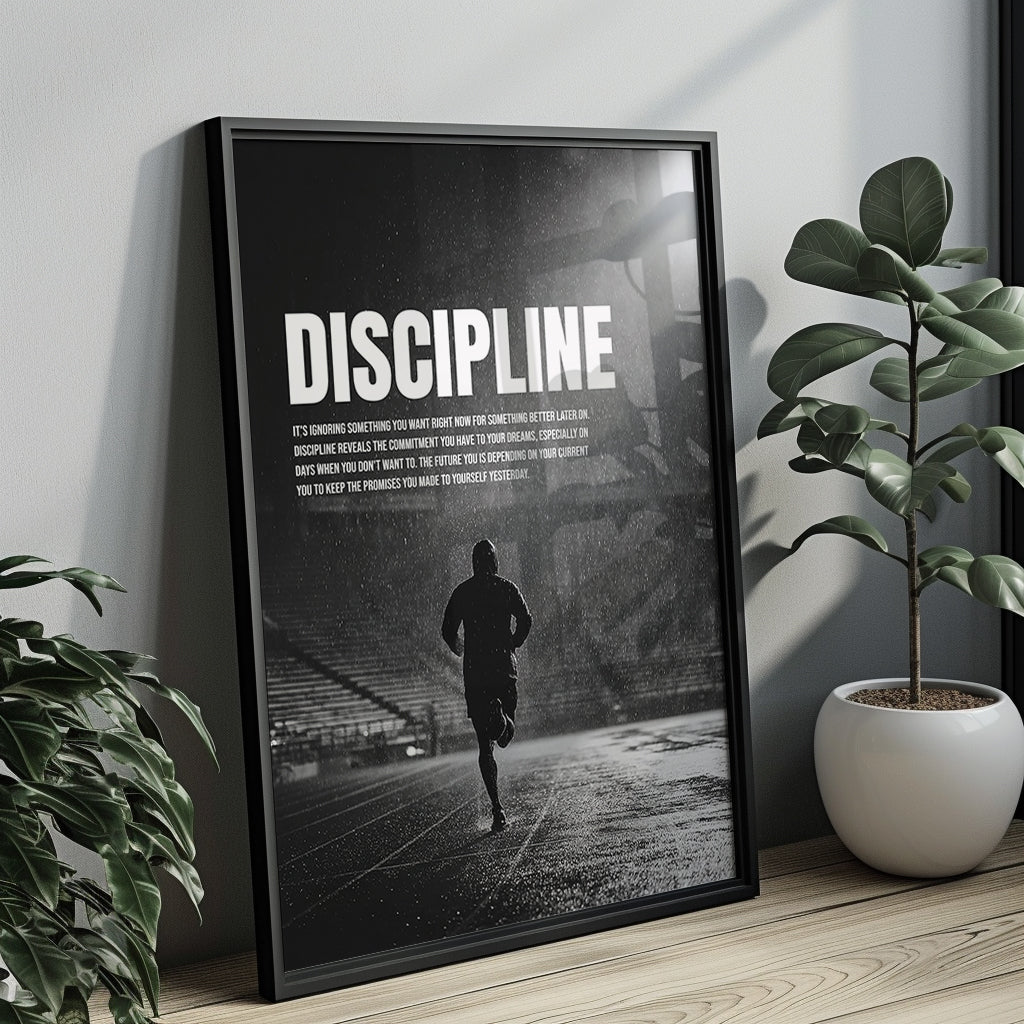 Discipline Poster – Motivation & Durchhaltevermögen für Sport, Büro & Alltag