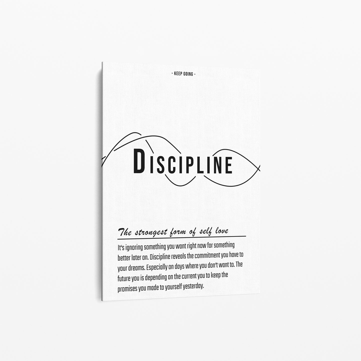 Text & Zitat Poster "Discipline" (weiß)