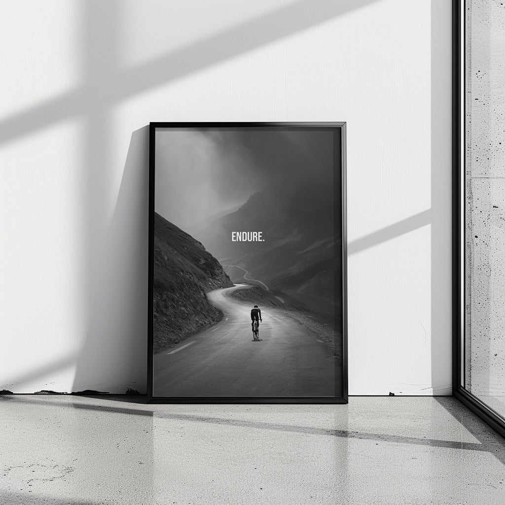 "Endure." Motivationsposter für Radfahrer