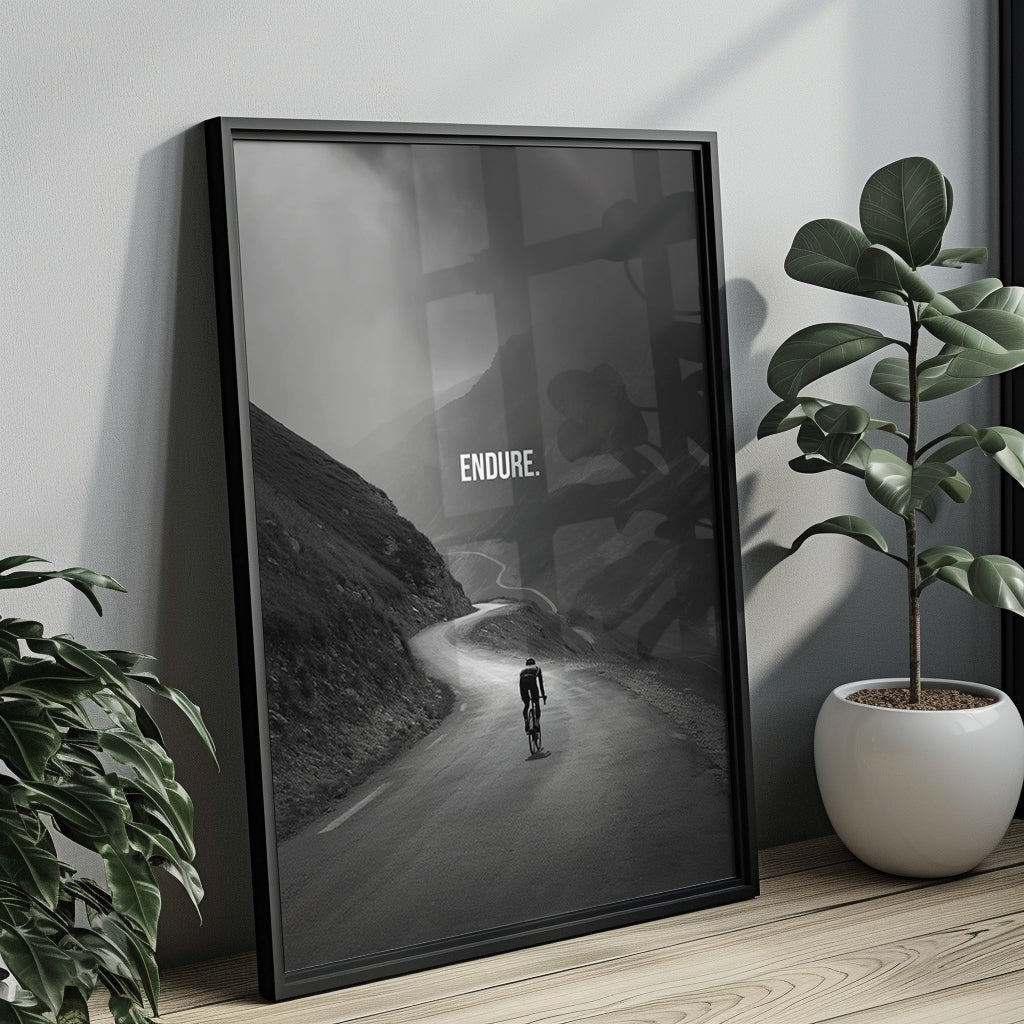 "Endure." Motivationsposter für Radfahrer