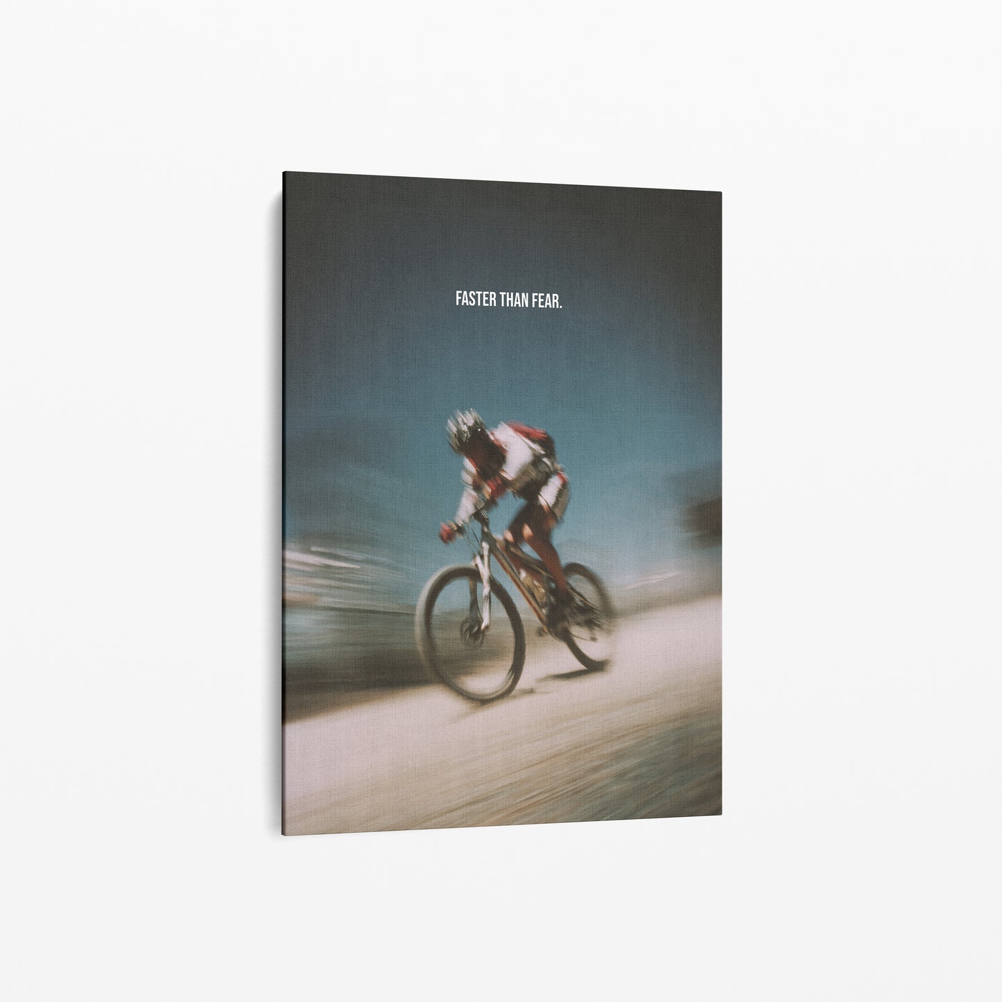 Motivationsposter Mountainbike – „Faster than Fear“