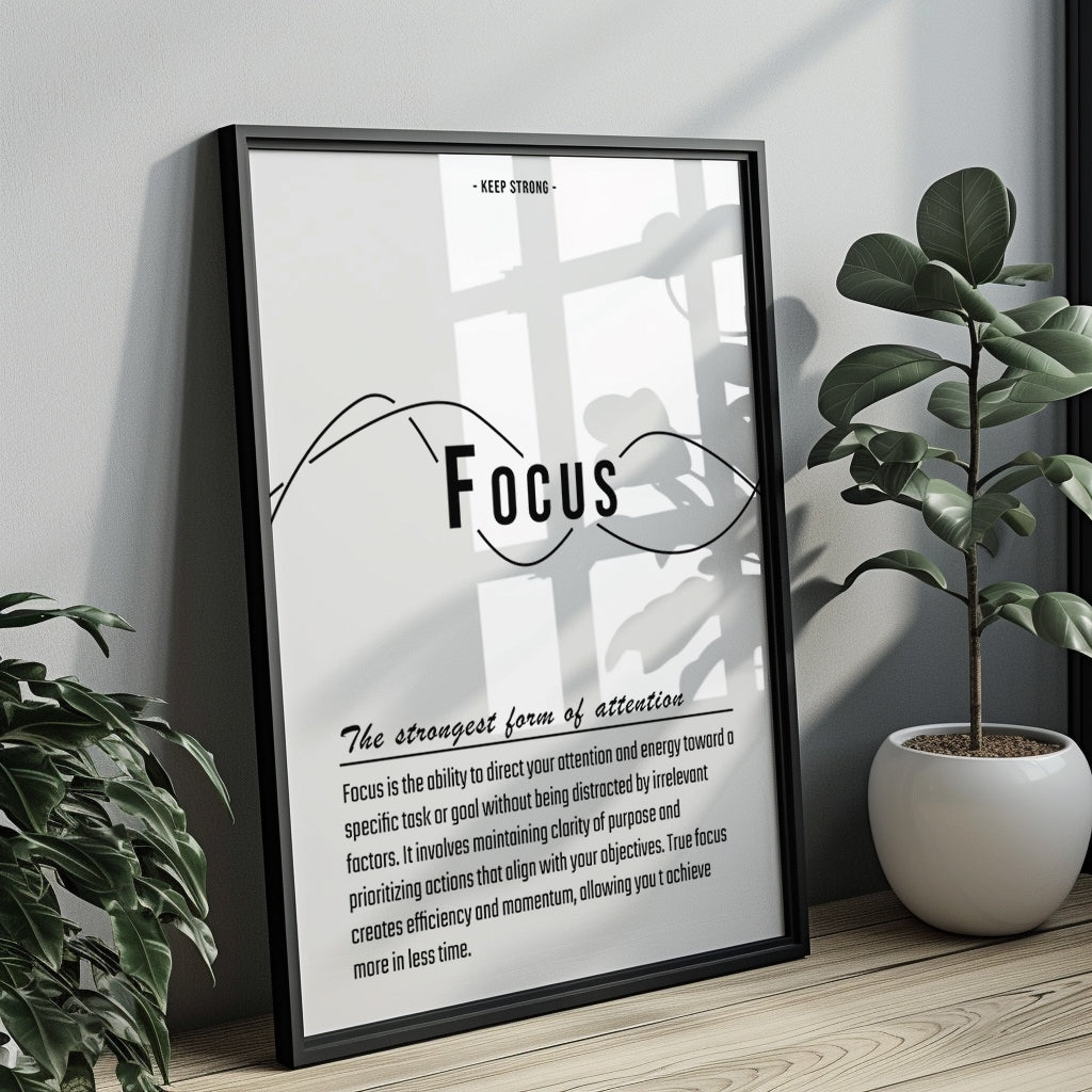 Text & Zitat Poster "Focus" (weiß)