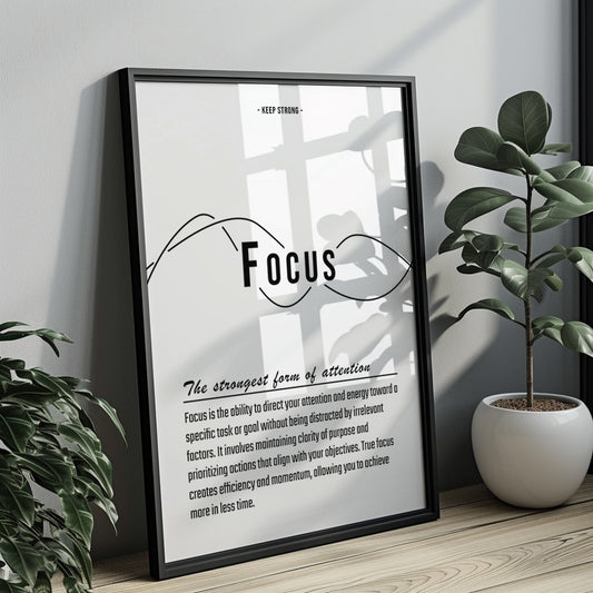 Text & Zitat Poster "Focus" (weiß)
