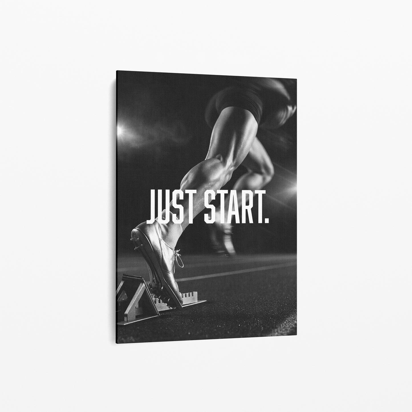 "JUST START." – Leichtathletik Poster