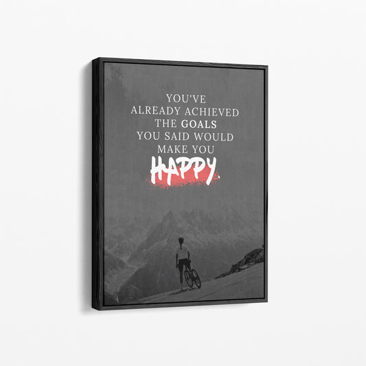 You've Already Achieved – Motivation Poster | Schwarz-Weiß Wandbild mit rotem Akzent