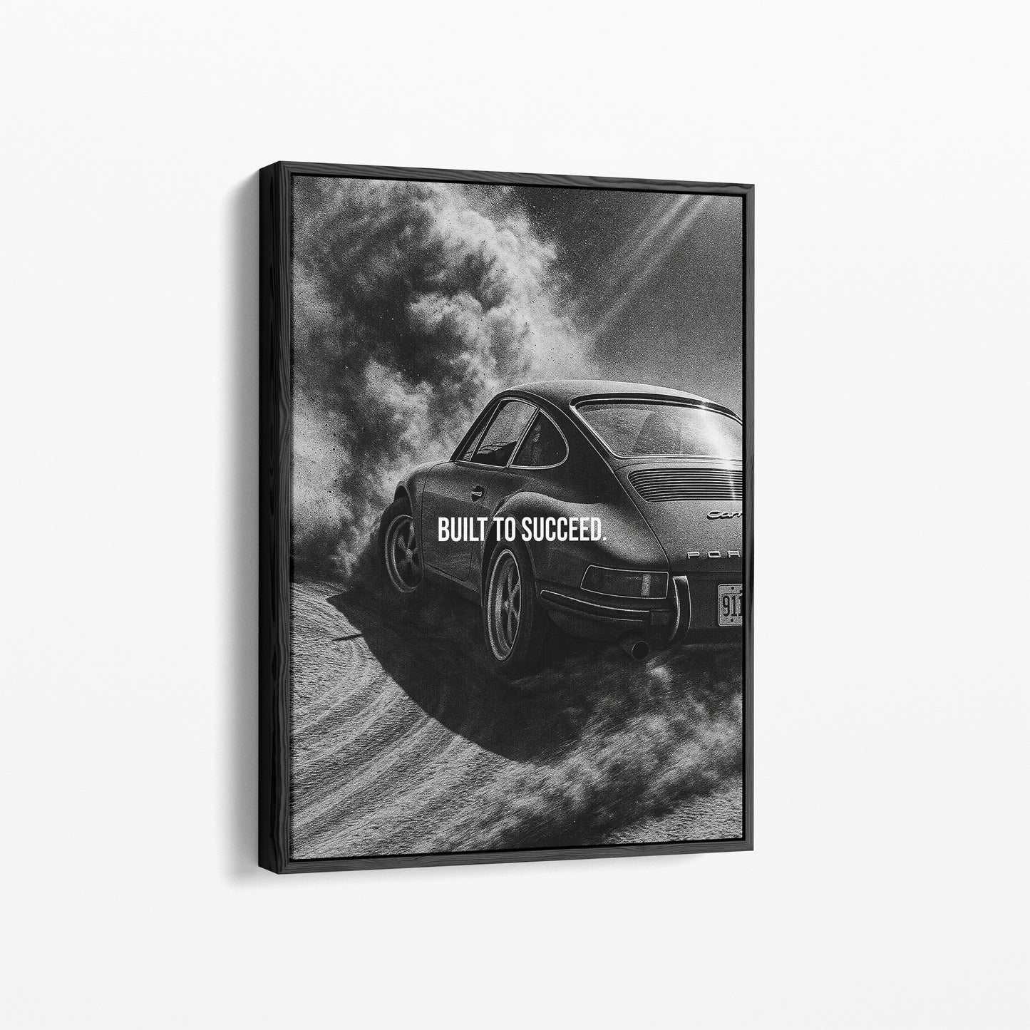 "Built to Succeed" Motivationsposter für Auto- und Performance-Fans