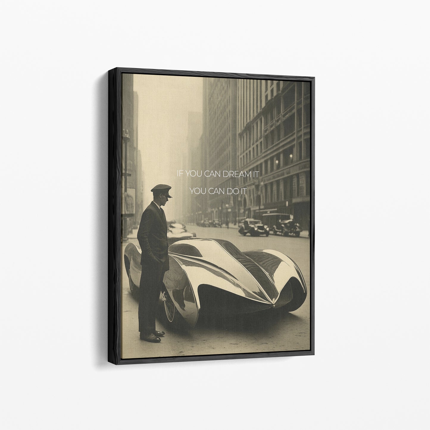 "Dream It. Do It." – Vintage Future Poster mit Retro-Futurismus-Vibes