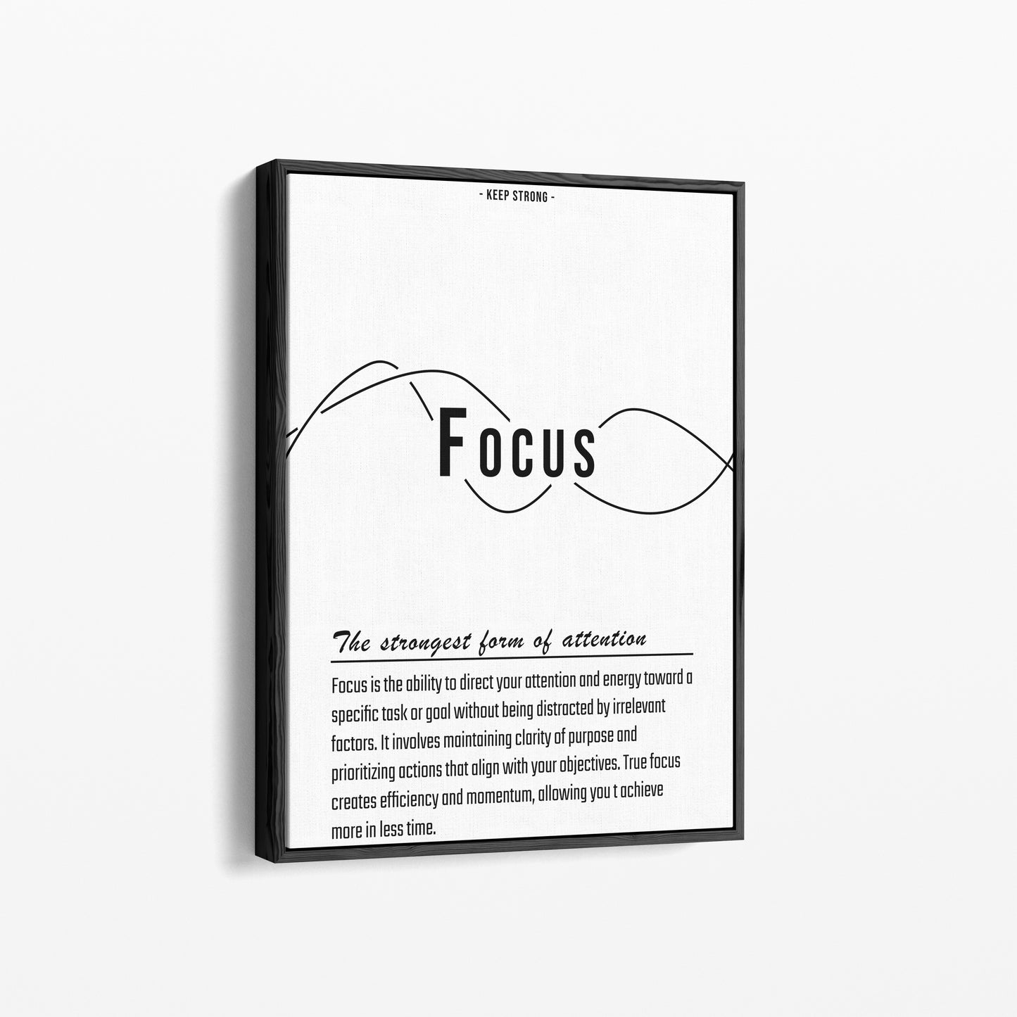 Text & Zitat Poster "Focus" (weiß)