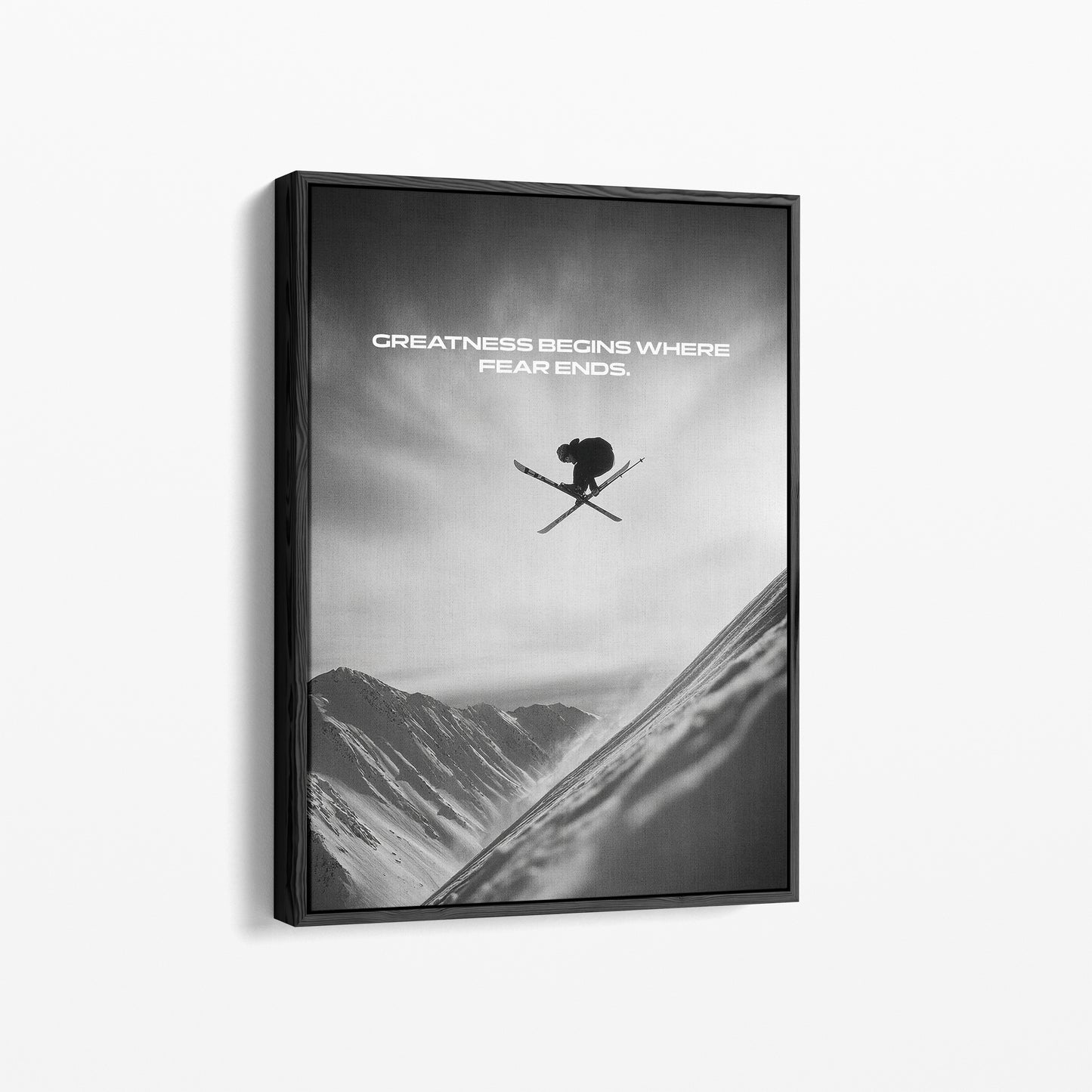 Greatness Begins Where Fear Ends – Ski Poster | Motivation & Adrenalin