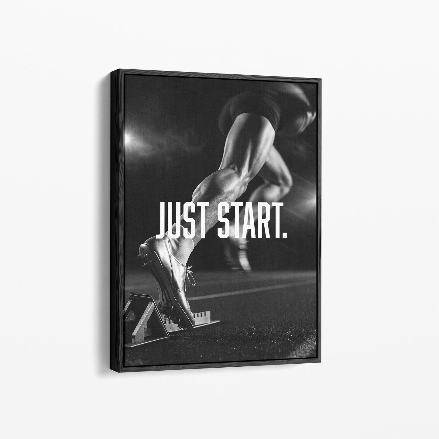 "JUST START." – Leichtathletik Poster