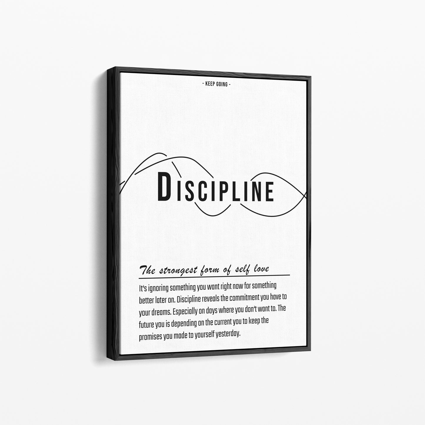 Text & Zitat Poster "Discipline" (weiß)
