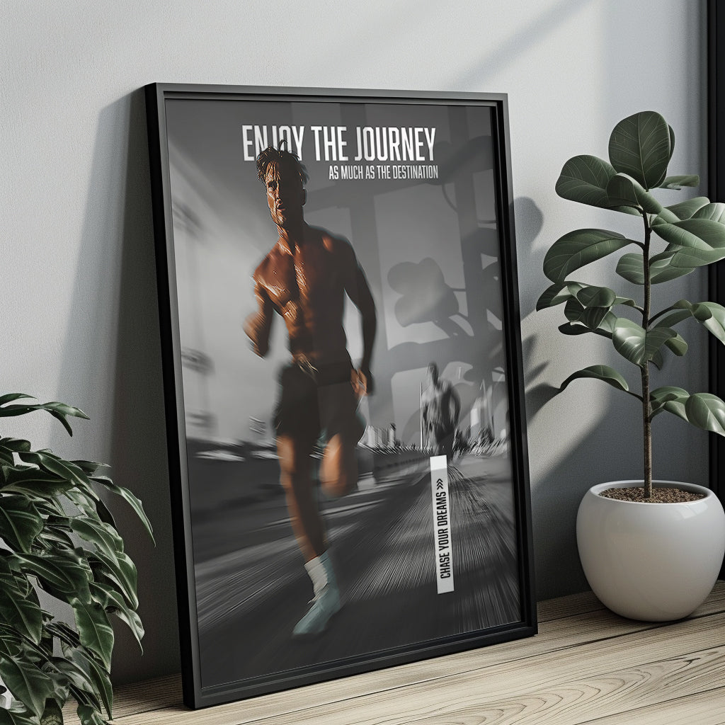 "Enjoy the Journey" Motivationsposter für Läufer