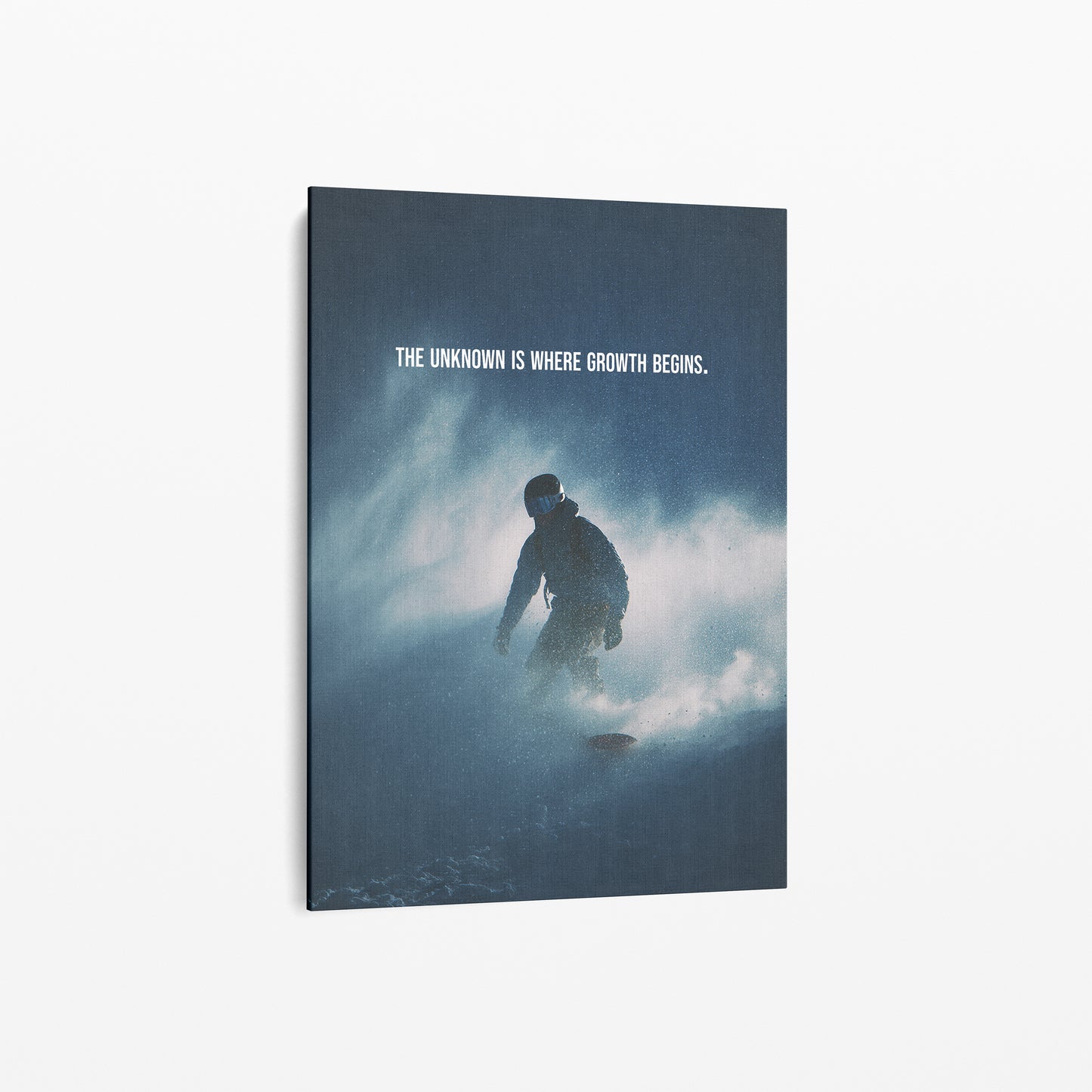 Motivationsposter Snowboard „The Unknown is where Growth begins."