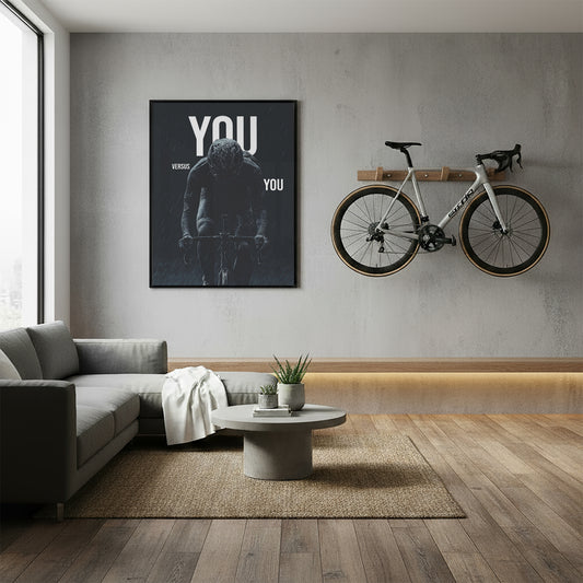 You vs You“ – Motivationsposter Rennrad | Wandbild Motivation für Radsportler