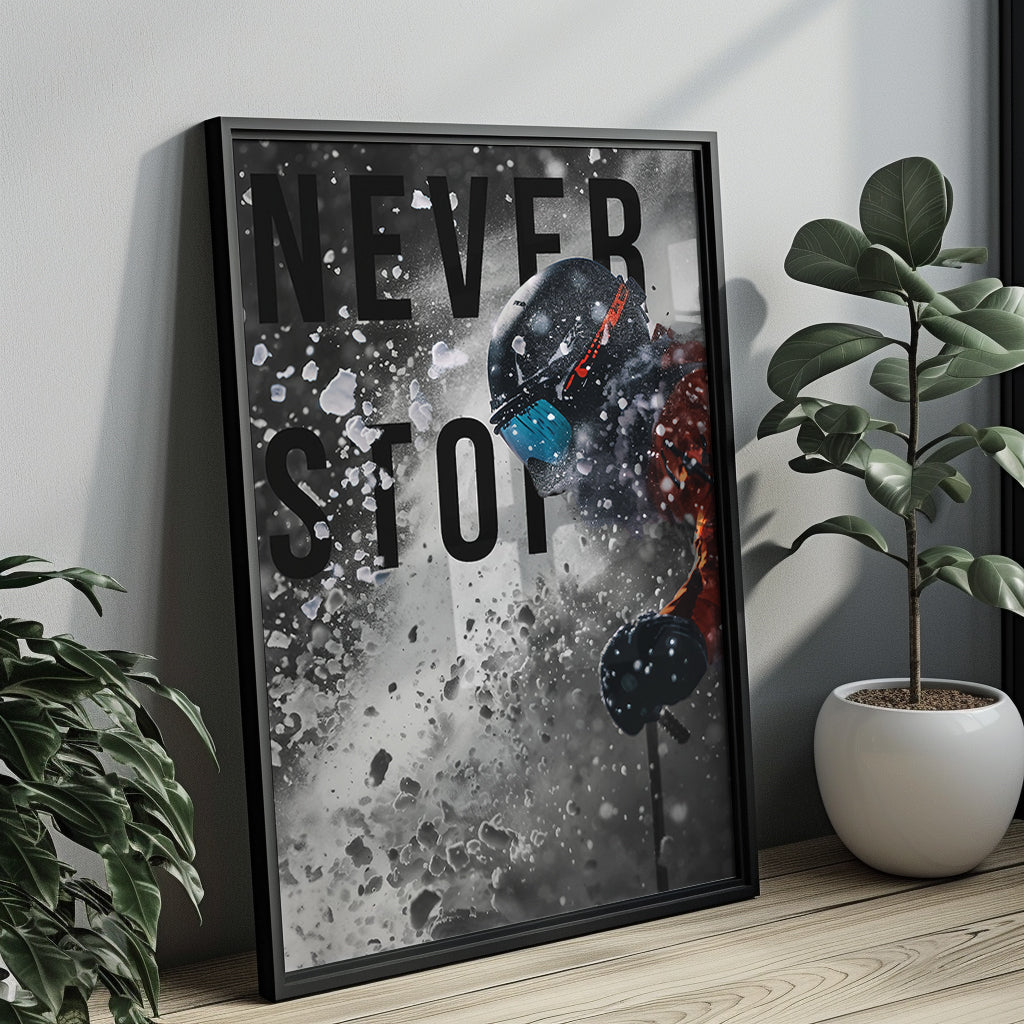 "Never Stop II." Skiposter