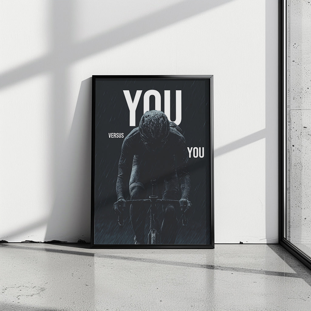 "You vs. You" Motivationsposter Rennrad
