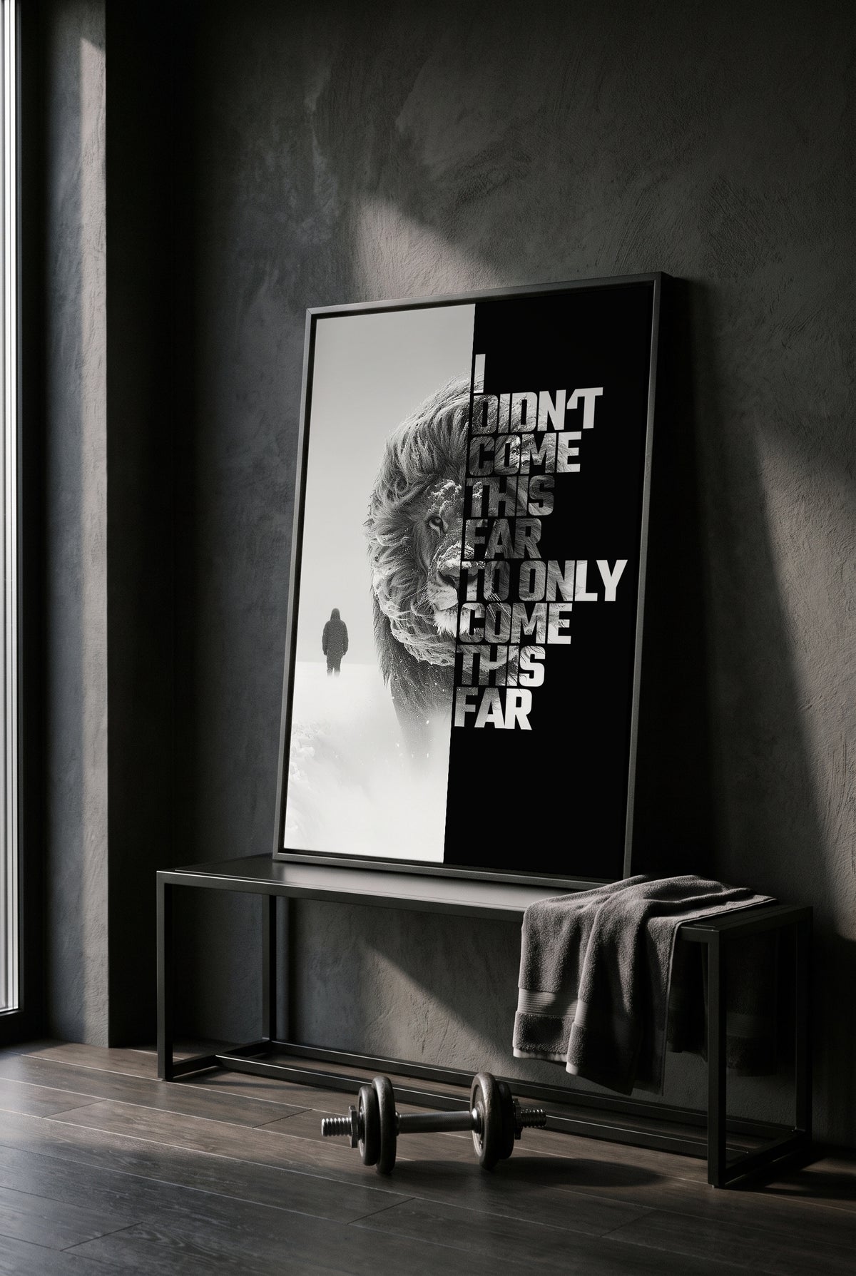 "No mediocrity" Motivationsposter Löwe