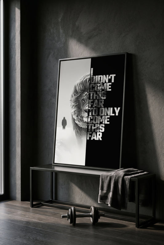 "No mediocrity" Motivationsposter Löwe