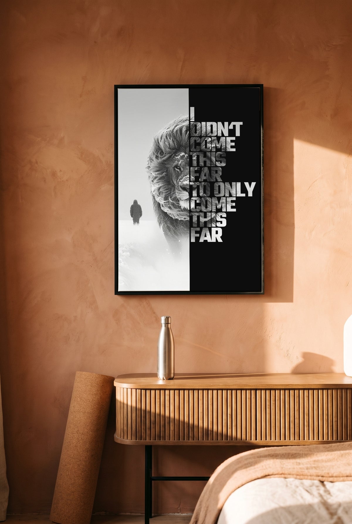 "No mediocrity" Motivationsposter Löwe