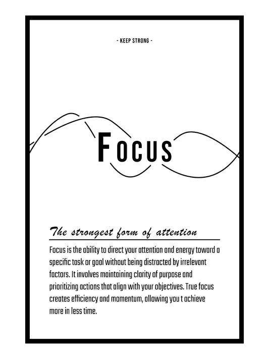 Text & Zitat Poster "Focus" (weiß)