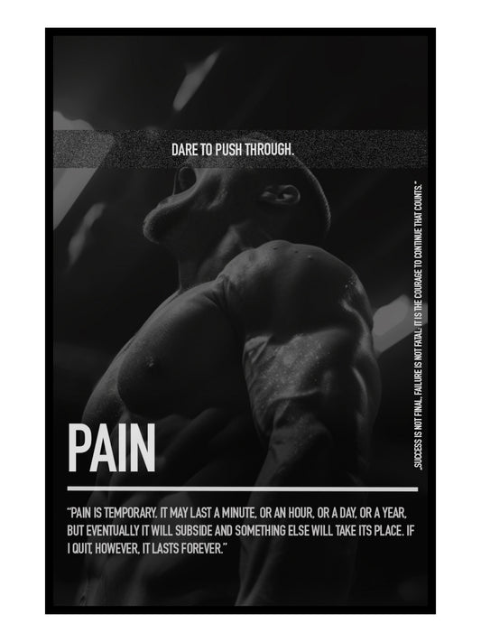 "Pain is Temporary II" Fitness Motivationsposter