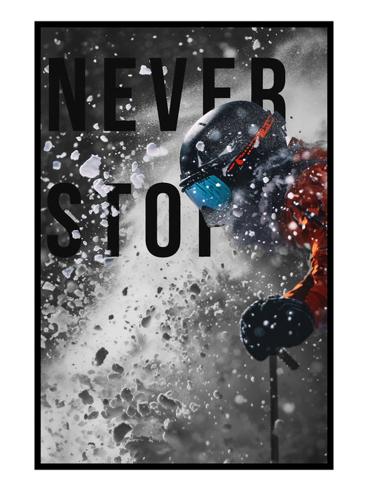 "Never Stop II." Skiposter