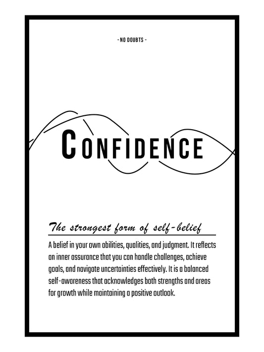 Text & Zitat Poster "Confidence" (weiß)