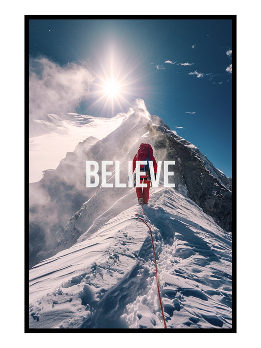 "Believe II" Ski & Winter Motivationsposter