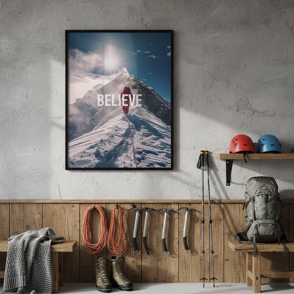"Believe II" Ski & Winter Motivationsposter