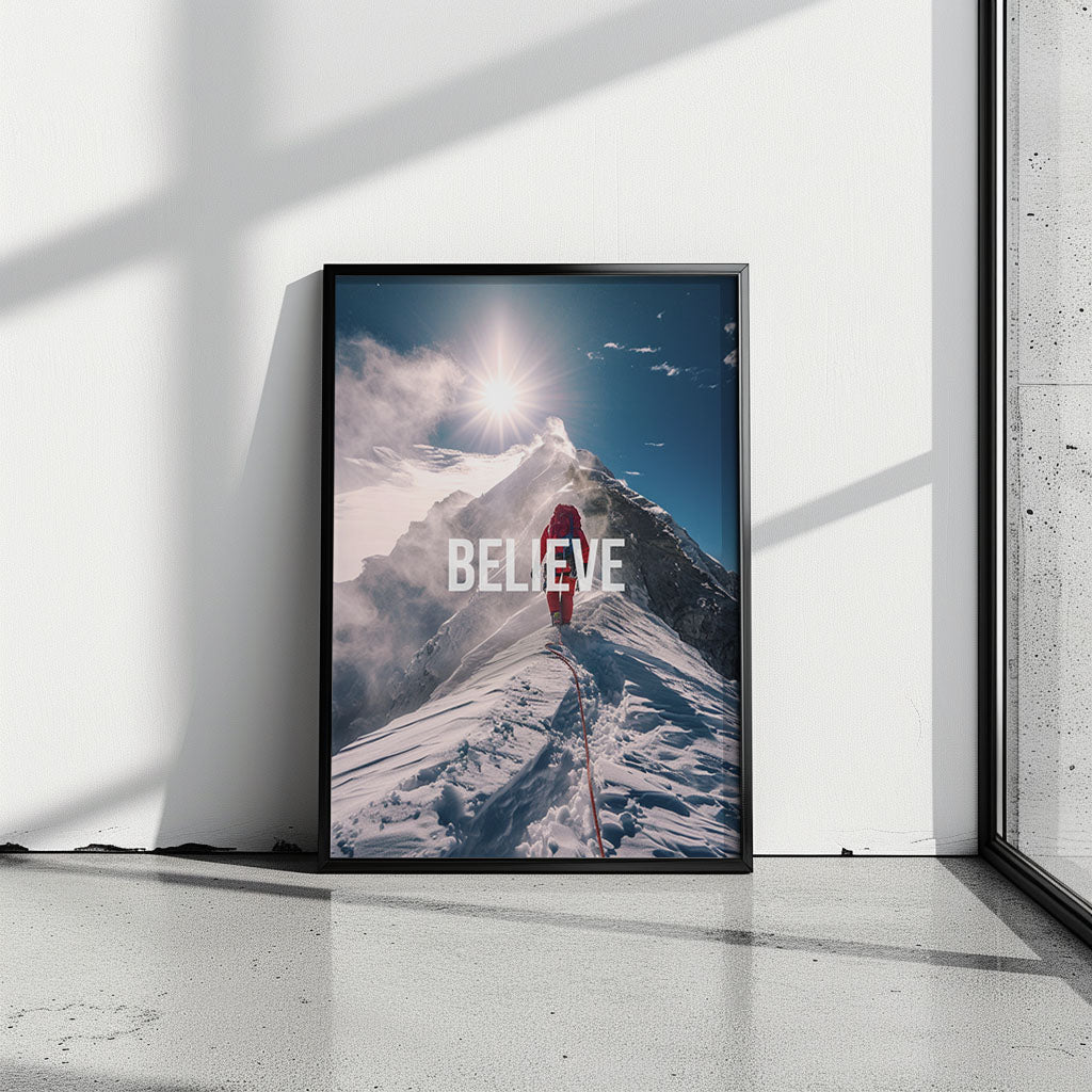 "Believe II" Ski & Winter Motivationsposter