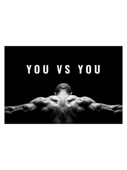 Motivationsposter „You vs. You“ – Leinwand im Schattenfugenrahmen | Fitness & Mindset Wandbild