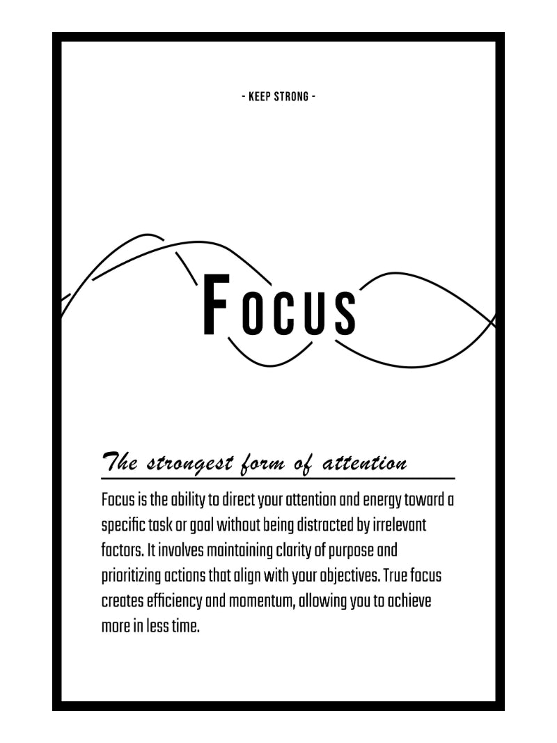 Text & Zitat Poster "Focus" (weiß)