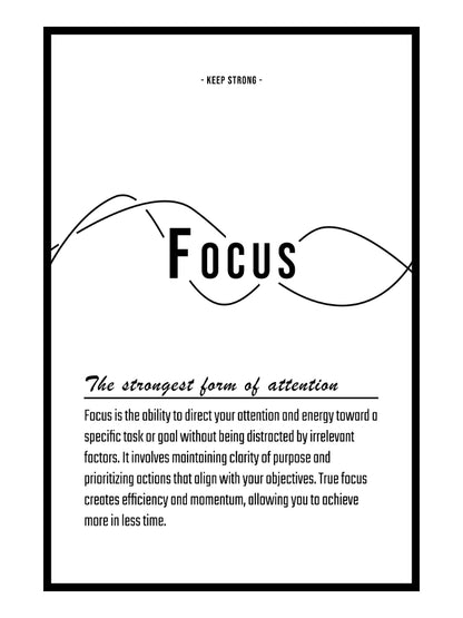 Text & Zitat Poster "Focus" (weiß)