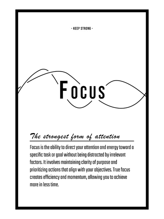 Text & Zitat Poster "Focus" (weiß)