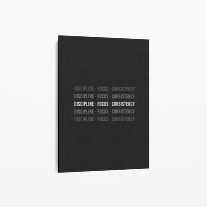 Typo Poster – Discipline · Focus · Consistency