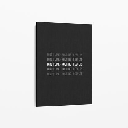 Typo Poster – DISCIPLINE · ROUTINE · RESULTS