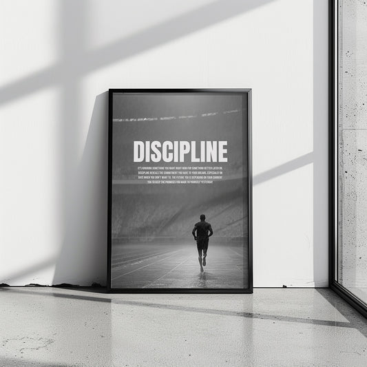 Motivationsposter „Discipline“ – Stärke durch Ausdauer & Selbstbeherrschung