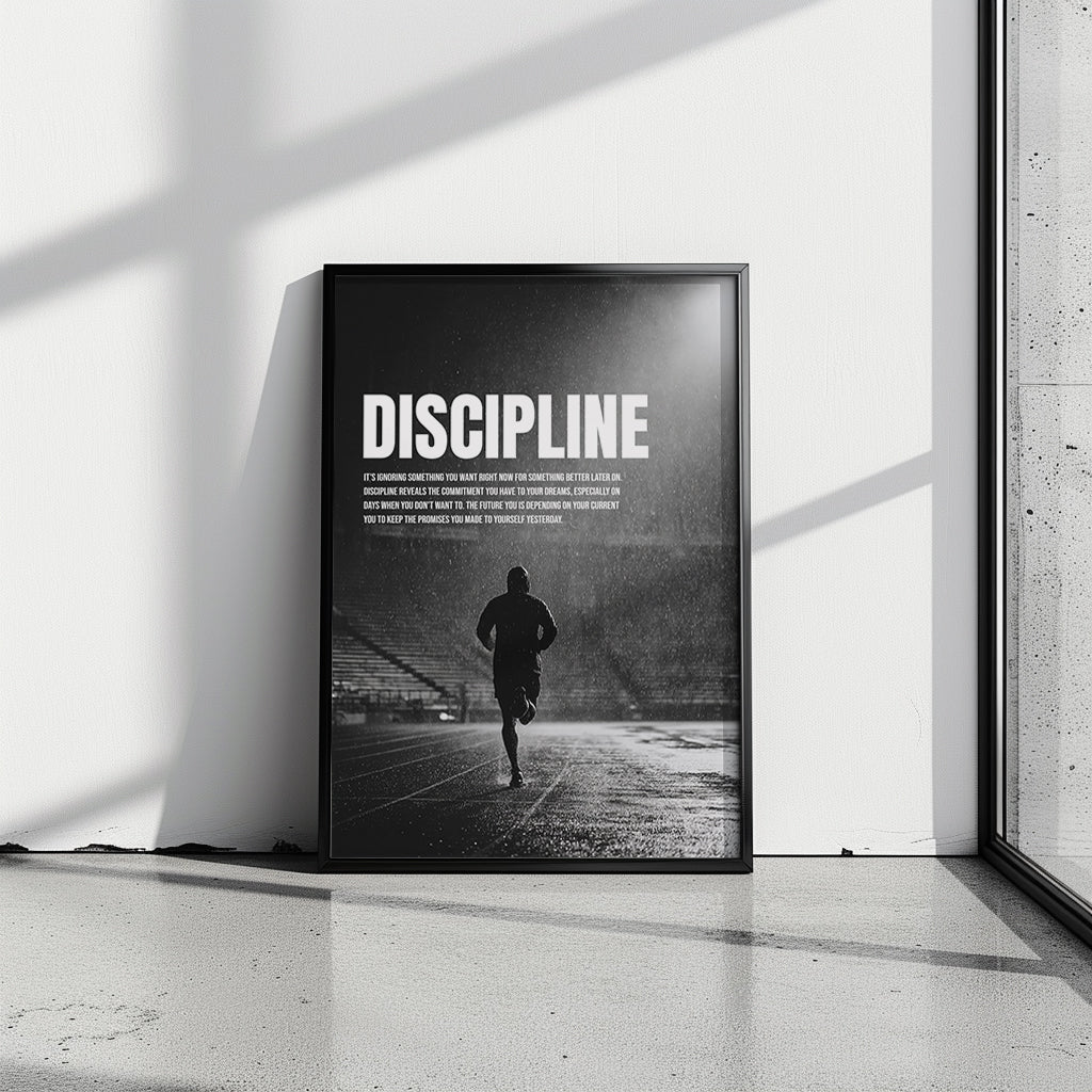 Discipline Poster – Motivation & Durchhaltevermögen für Sport, Büro & Alltag