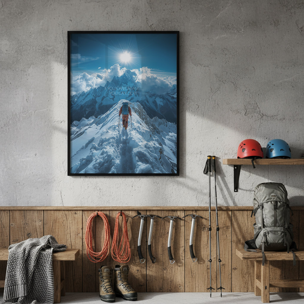 "Dream it, do it" Bergsteiger Motivation